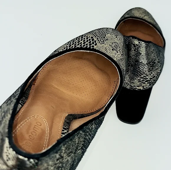 Anthropologie Corso Como Anya Pumps Metallic Lace 7.5 - Picture 7 of 14